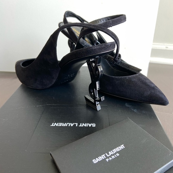 Yves Saint Laurent Opyum Black Logo Toe Pumps - Picture 2 of 3